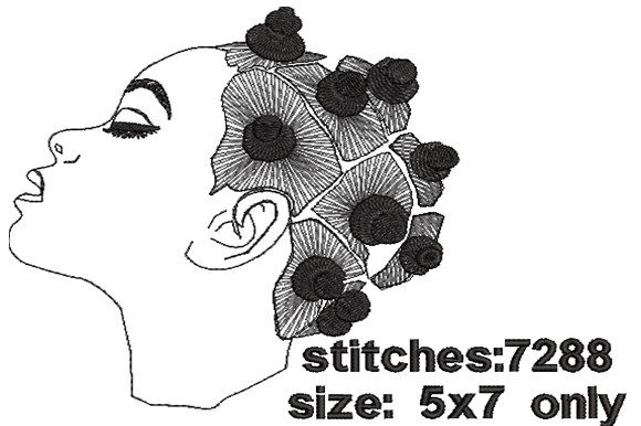 African Bantu Knot Girl Embroidery Review