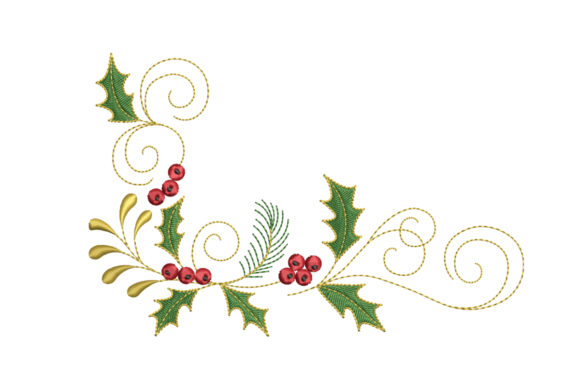 Christmas Ornament with Holly and Pine Embroidery Review
