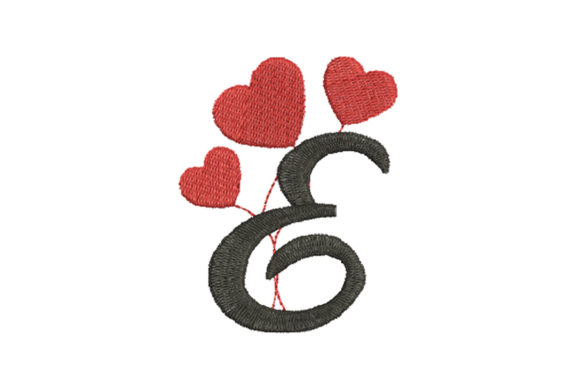 Heart Alphabet Letter E Review for Seasonal Embroidery