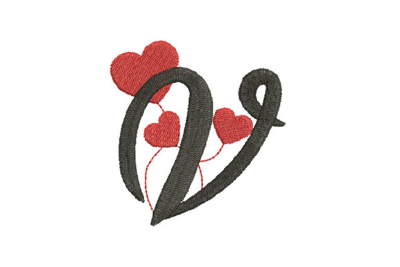 Heart Alphabet Letter V Embroidery Review