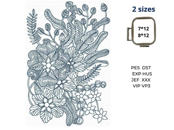 Large Floral Design Review for Seasonal Embroidery