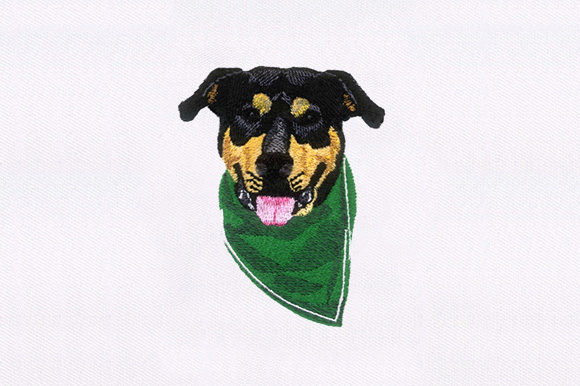 Napkin Wearing Dog Embroidery Design Review