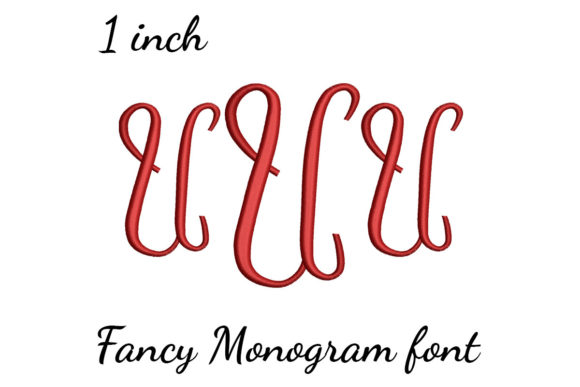 U Monogram Font Fancy for Seasonal Embroidery
